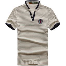 吉普盾·年 Jeep男士大码V领短袖T恤 夏日条纹与舒适的完美碰撞